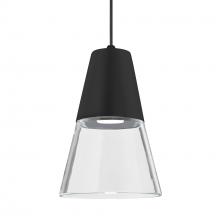 Besa Lighting XP-TIMO6BC-LED-BK - Besa Timo 6 Pendant,Clear/Black, Black Finish, 1x9W LED