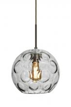 Besa Lighting J-BOMYCL-EDIL-BR - Besa Bombay Pendant For Multiport Canopy, Clear, Bronze Finish, 1x8W LED Filament