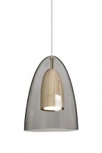 Besa Lighting J-DANOSMNA-LED-SN - Besa, Dano Cord Pendant For Multiport Canopy, Smoke/Natural, Satin Nickel Finish, 1x9