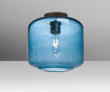 Besa Lighting NILES10BLC-BR - Besa Niles 10 Ceiling, Blue Bubble, Bronze Finish, 1x60W T10