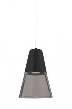 Besa Lighting RXP-TIMO6BS-LED-SN - Besa, Timo 6 Cord Pendant,Smoke/Black, Satin Nickel Finish, 1x9W LED