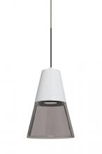 Besa Lighting RXP-TIMO6WS-LED-BR - Besa, Timo 6 Cord Pendant,Smoke/White, Bronze Finish, 1x9W LED