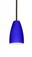 Besa Lighting 1TT-1511CM-LED-BR - Besa Riva 9 LED Pendant 1Tt Cobalt Blue Matte Bronze 1x9W LED