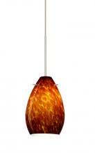 Besa Lighting 1XP-171318-SN - Besa Pendant Pera 6 Satin Nickel Amber Cloud 1x50W Halogen