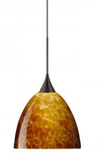 Besa Lighting 1XT-757018-LED-BR - BESA PENDANT SASHA BRONZE AMBER CLOUD 1X6W LED