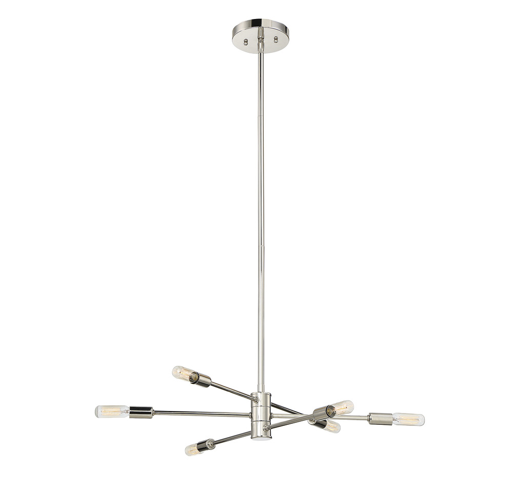 Lyrique 6-Light Chandelier in Polished Nickel