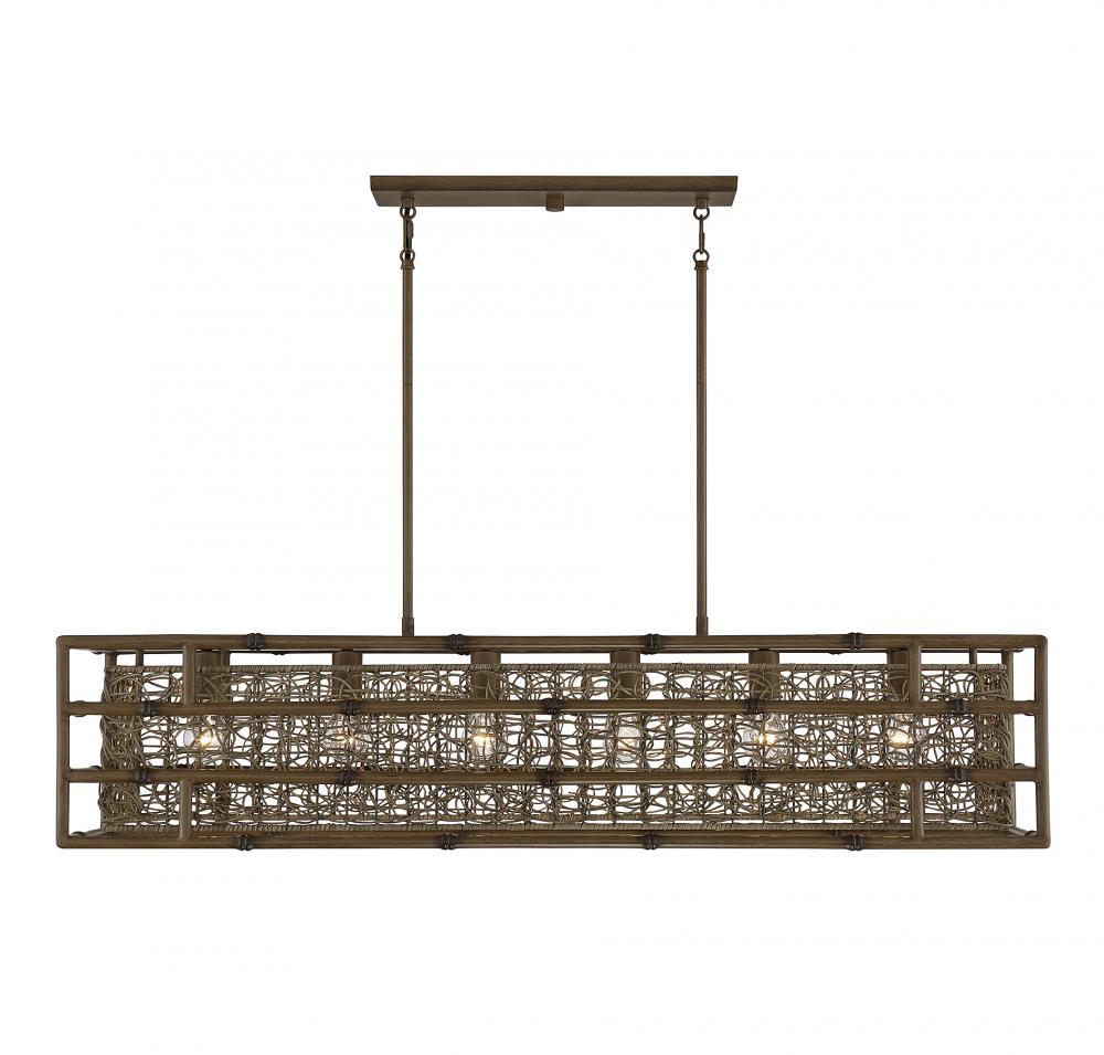 Treviso 6-Light Linear Chandelier in Grapevine