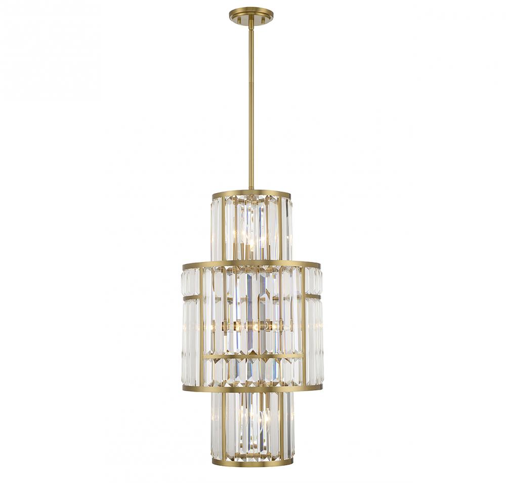 Rohe 8-Light Pendant in Warm Brass