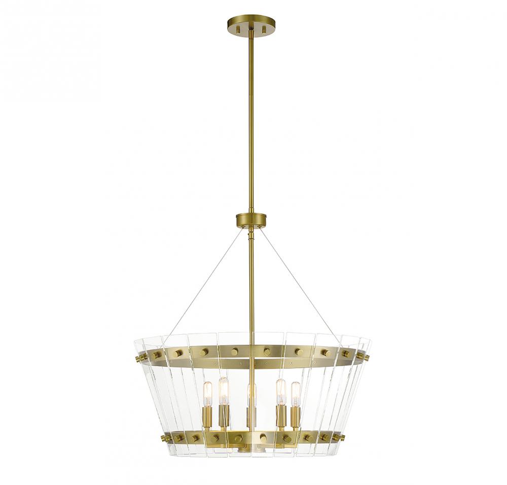 Ventari 5-Light Pendant in Warm Brass