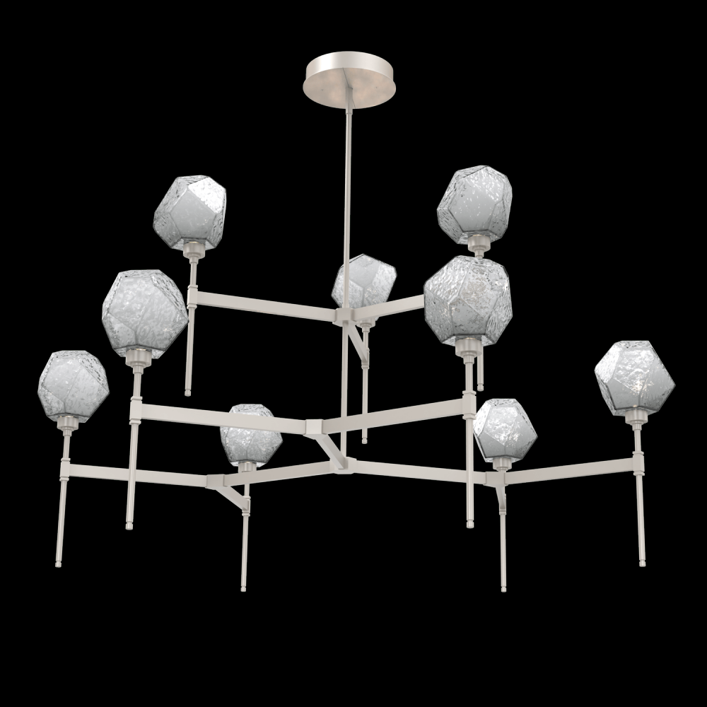 Gem Round Chandelier-55-Metallic Beige Silver