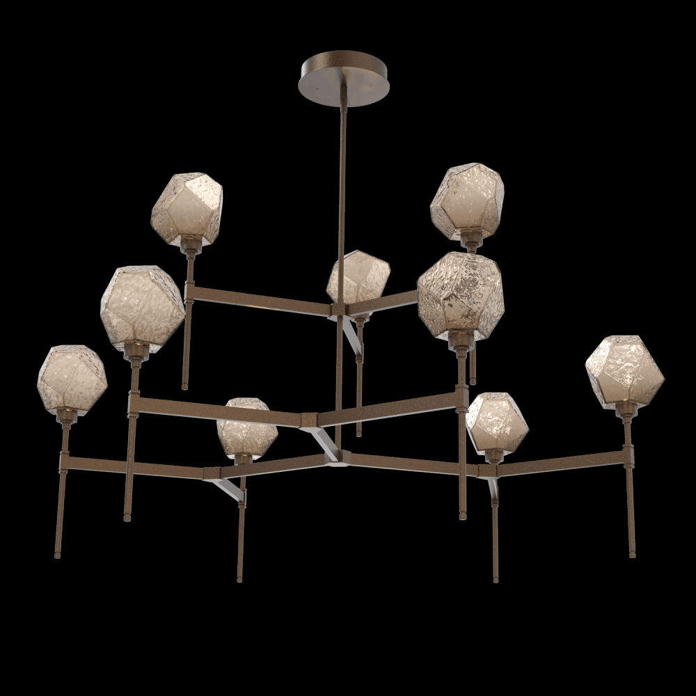 Gem Round Chandelier-55-Flat Bronze