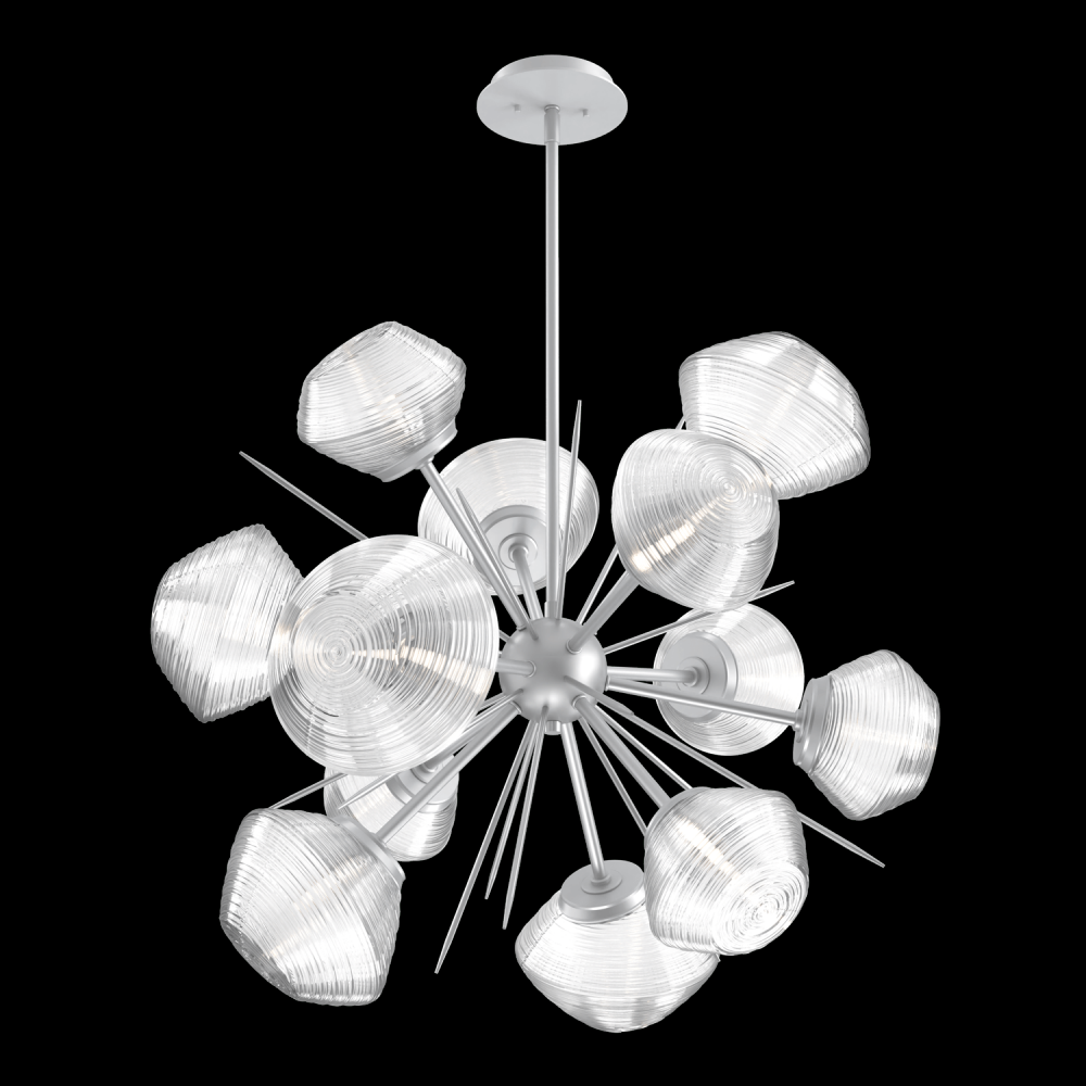 Mesa 36" Starburst-Classic Silver-Clear Blown Glass