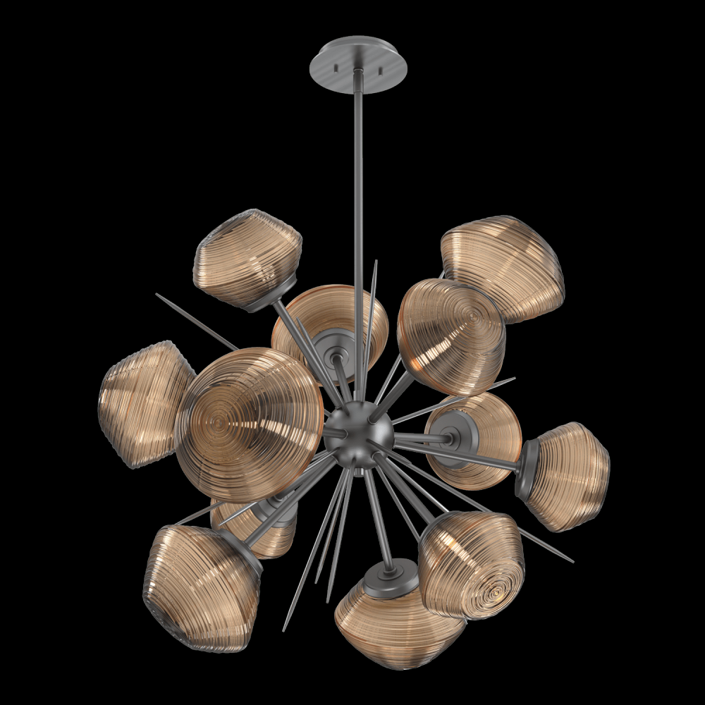 Mesa 36" Starburst-Gunmetal-Bronze Blown Glass