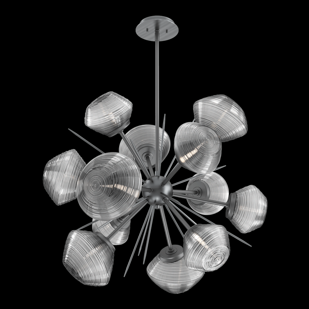 Mesa 36" Starburst-Gunmetal-Smoke Blown Glass