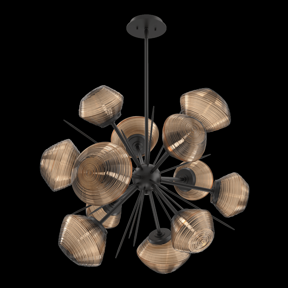 Mesa 36" Starburst-Matte Black-Bronze Blown Glass