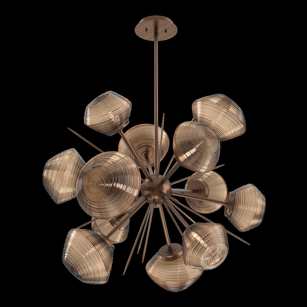 Mesa 36" Starburst-Oil Rubbed Bronze-Bronze Blown Glass