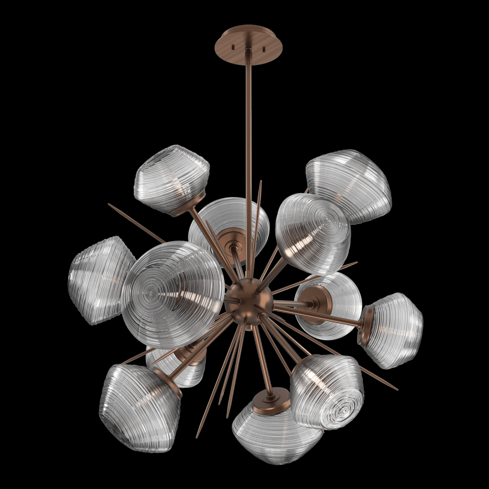 Mesa 36" Starburst-Oil Rubbed Bronze-Smoke Blown Glass