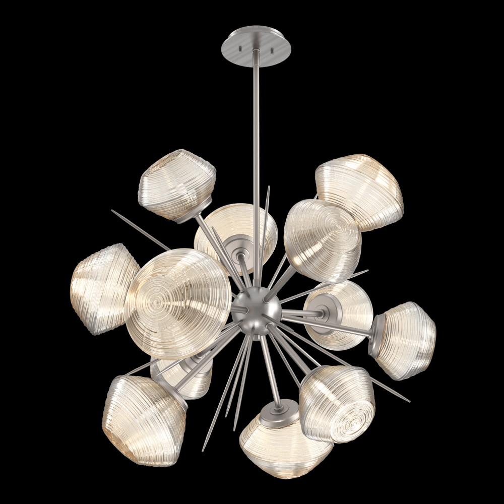 Mesa 36" Starburst-Satin Nickel-Amber Blown Glass