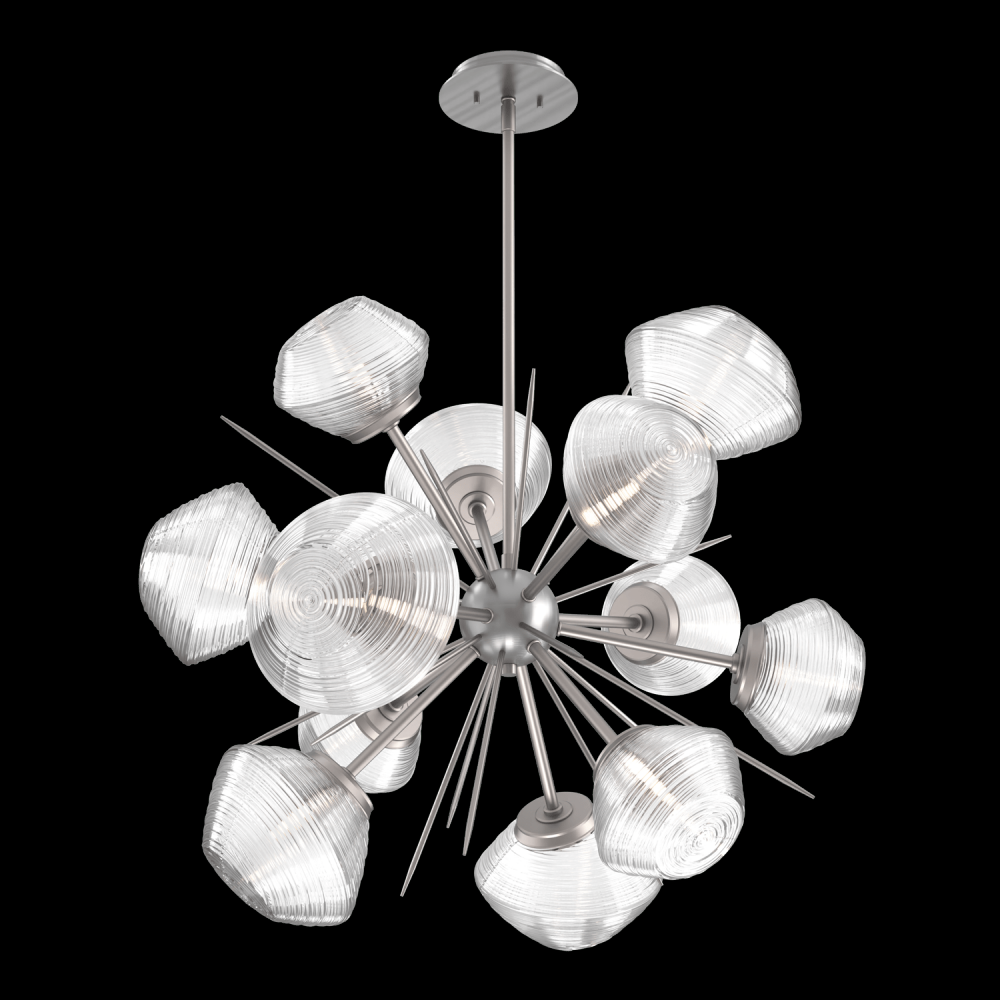 Mesa 36" Starburst-Satin Nickel-Clear Blown Glass