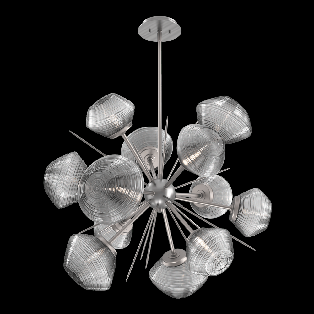 Mesa 36" Starburst-Satin Nickel-Smoke Blown Glass