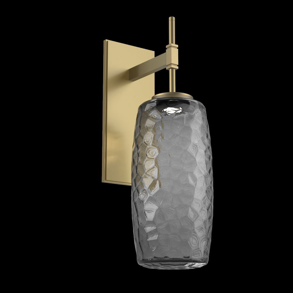 Vessel Tempo Sconce (Large)-Gilded Brass-Smoke Blown Glass-LED 3000K