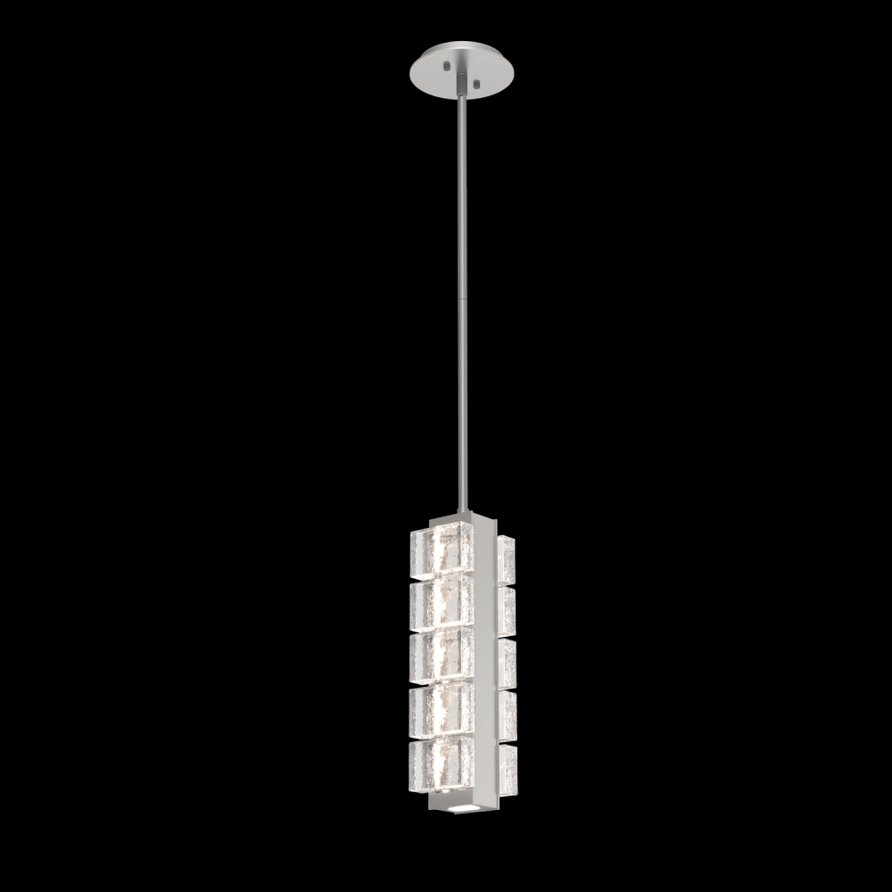 Tessera Pendant-Beige Silver-Pavé Cast Glass