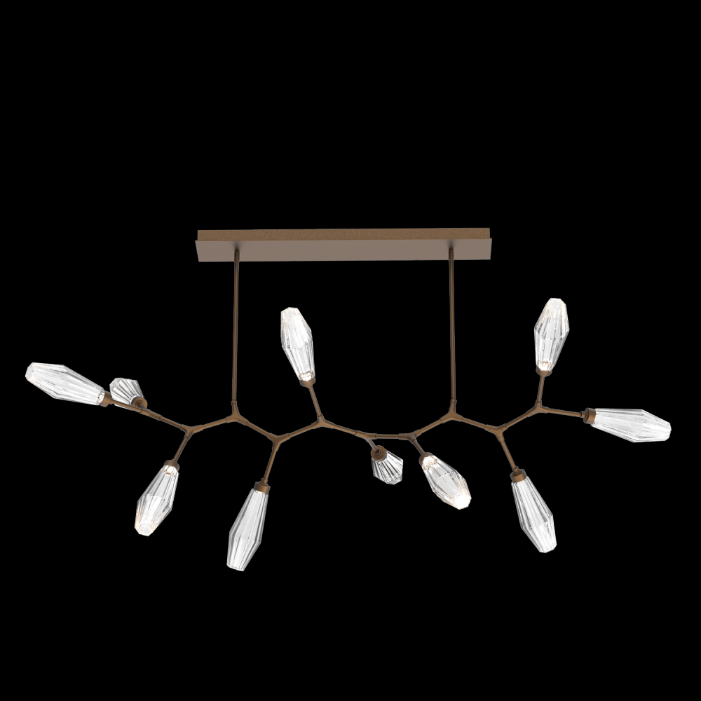 Aalto 10pc Branch-Flat Bronze-Optic Rib Blown Glass