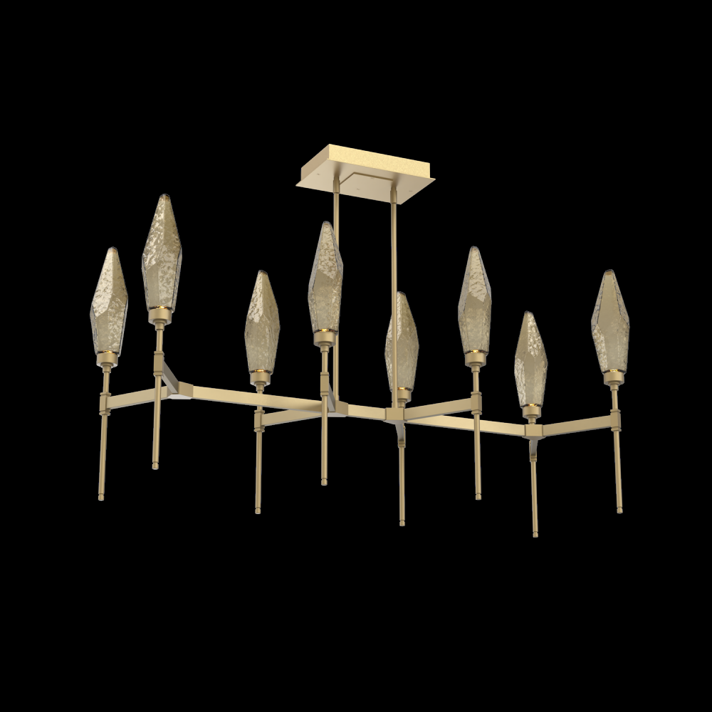 Rock Crystal Linear Suspension-48-Gilded Brass