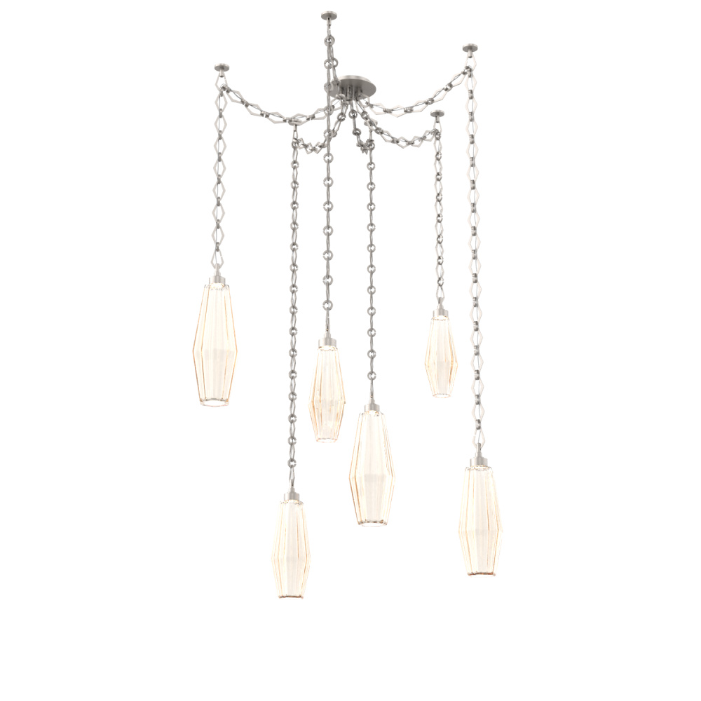 Aalto Multi Light Pendant Multi Port Canopy Beige Silver