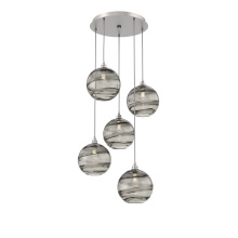 Hammerton CHB0047-05-BS-OS-C01-E2 - Terra Round 5pc Multi-Pendant
