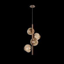 Hammerton CHB0086-T4-BB-GB-001-L3 - Luna 4pc Twisted Vine-Burnished Bronze-Geo Inner - Bronze Outer-Threaded Rod Suspension-LED 3000K