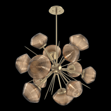 Hammerton CHB0089-0G-HB-B-001-L3 - Mesa 36" Starburst-Heritage Brass-Bronze Blown Glass