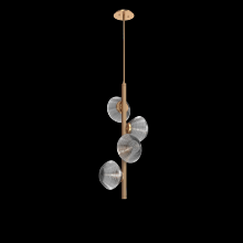 Hammerton CHB0089-T4-NB-S-001-L1 - Mesa 4pc Twisted Vine-Novel Brass-Smoke Blown Glass-Threaded Rod Suspension-LED 2700K