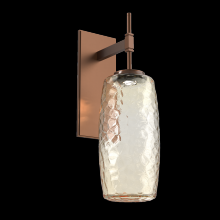 Hammerton IDB0091-01-BB-A-L1 - Vessel Tempo Sconce (Large)-Burnished Bronze-Amber Blown Glass-LED 2700K