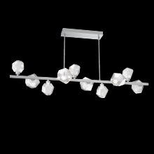 Hammerton PLB0039-T0-CS-C-001-L3 - Gem 10pc Twisted Branch-Classic Silver-Clear Blown Glass-Threaded Rod Suspension-LED 3000K