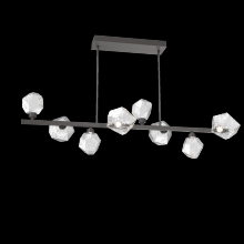 Hammerton PLB0039-T8-GP-C-001-L3 - Gem 8pc Twisted Branch-Graphite-Clear Blown Glass-Threaded Rod Suspension-LED 3000K