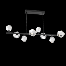 Hammerton PLB0039-T8-MB-C-001-L1 - Gem 8pc Twisted Branch-Matte Black-Clear Blown Glass-Threaded Rod Suspension-LED 2700K