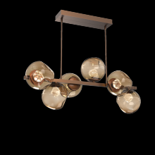 Hammerton PLB0086-T6-BB-ZB-001-L3 - Luna 6pc Twisted Branch-Burnished Bronze-Zircon Inner - Bronze Outer-Threaded Rod Suspension-LED