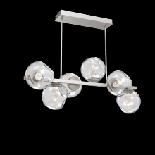 Hammerton PLB0086-T6-BS-GC-001-L3 - Luna 6pc Twisted Branch-Beige Silver-Geo Inner - Clear Outer-Threaded Rod Suspension-LED 3000K