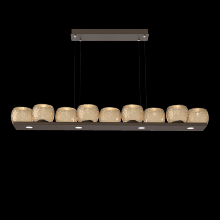 Hammerton PLB0091-0C-FB-B-CA1-L3 - Vessel 59-inch Platform Linear-Flat Bronze-Bronze Blown Glass-Stainless Cable-LED 3000K