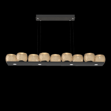 Hammerton PLB0091-0C-MB-B-CA1-L3 - Vessel 59-inch Platform Linear-Matte Black-Bronze Blown Glass-Stainless Cable-LED 3000K