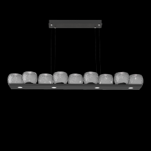 Hammerton PLB0091-0C-MB-S-CA1-L1 - Vessel 59-inch Platform Linear-Matte Black-Smoke Blown Glass-Stainless Cable-LED 2700K