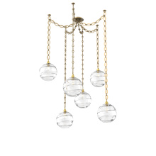 Hammerton SNB0047-06-GB-OC-CH2-E2 - Terra Multi Light Pendant Multi Port Canopy Gilded Brass