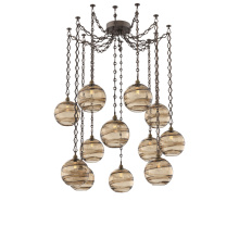 Hammerton SNB0047-12-FB-OB-CH1-E2 - Terra Multi Light Pendant Multi Port Canopy Flat Bronze