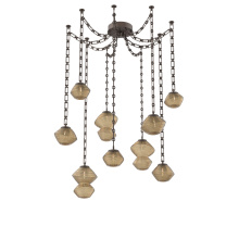 Hammerton SNB0089-09-FB-B-CH3-L1 - Mesa Multi Light Pendant Flat Bronze