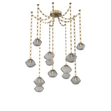 Hammerton SNB0089-09-GB-S-CH3-L1 - Mesa Multi Light Pendant Gilded Brass