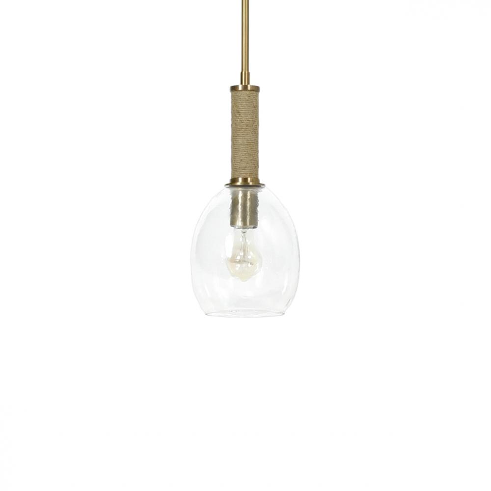 Bronson Glass Pendant Brass