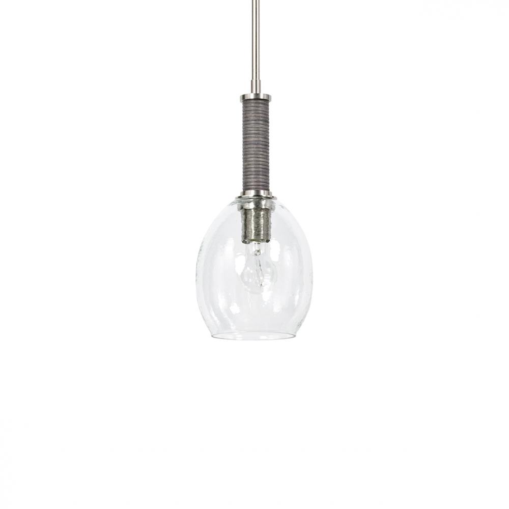 Bronson Glass Pendant Pewter