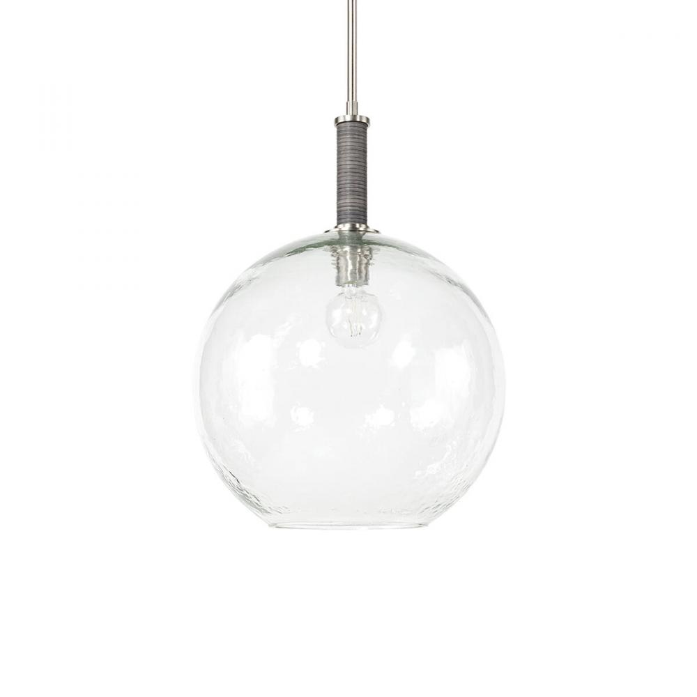 Bronson Glass Pendant Large Globe Pewter