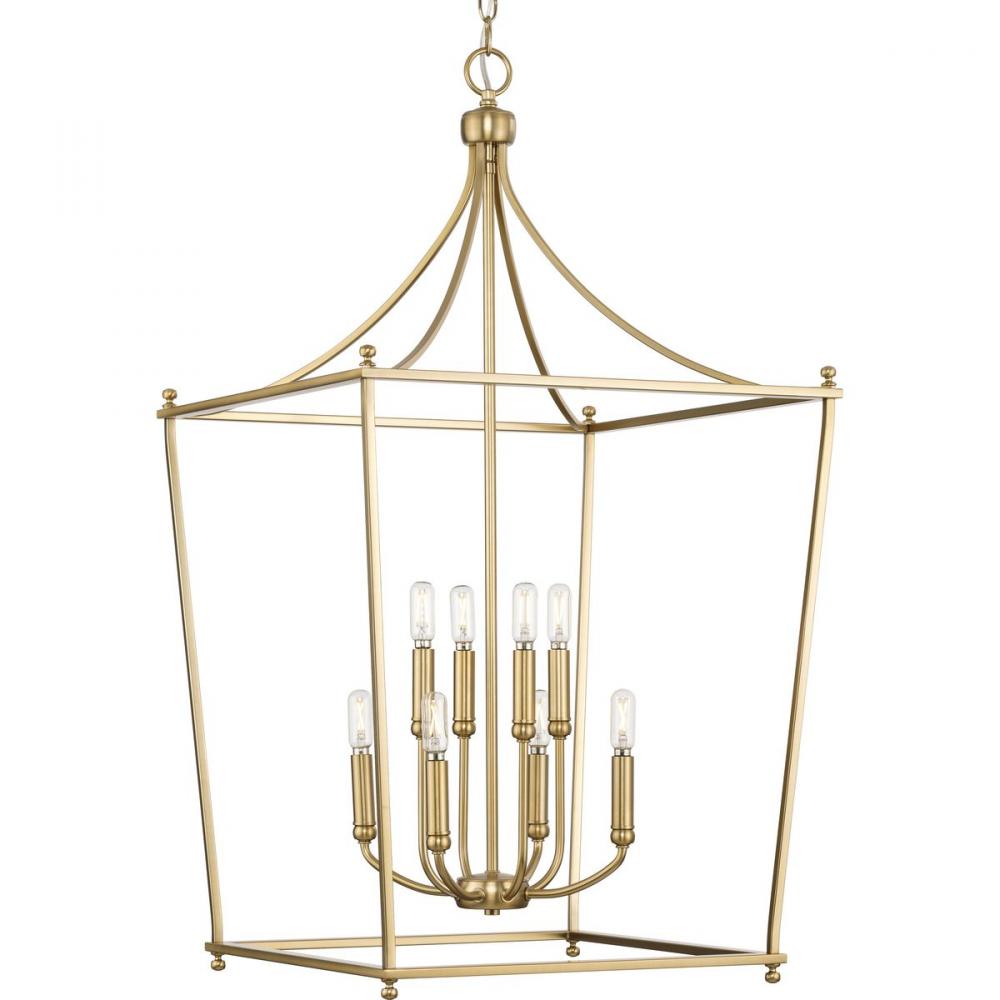 Parkhurst Collection Eight-Light New Traditional Brushed Bronze Chandelier Foyer Light